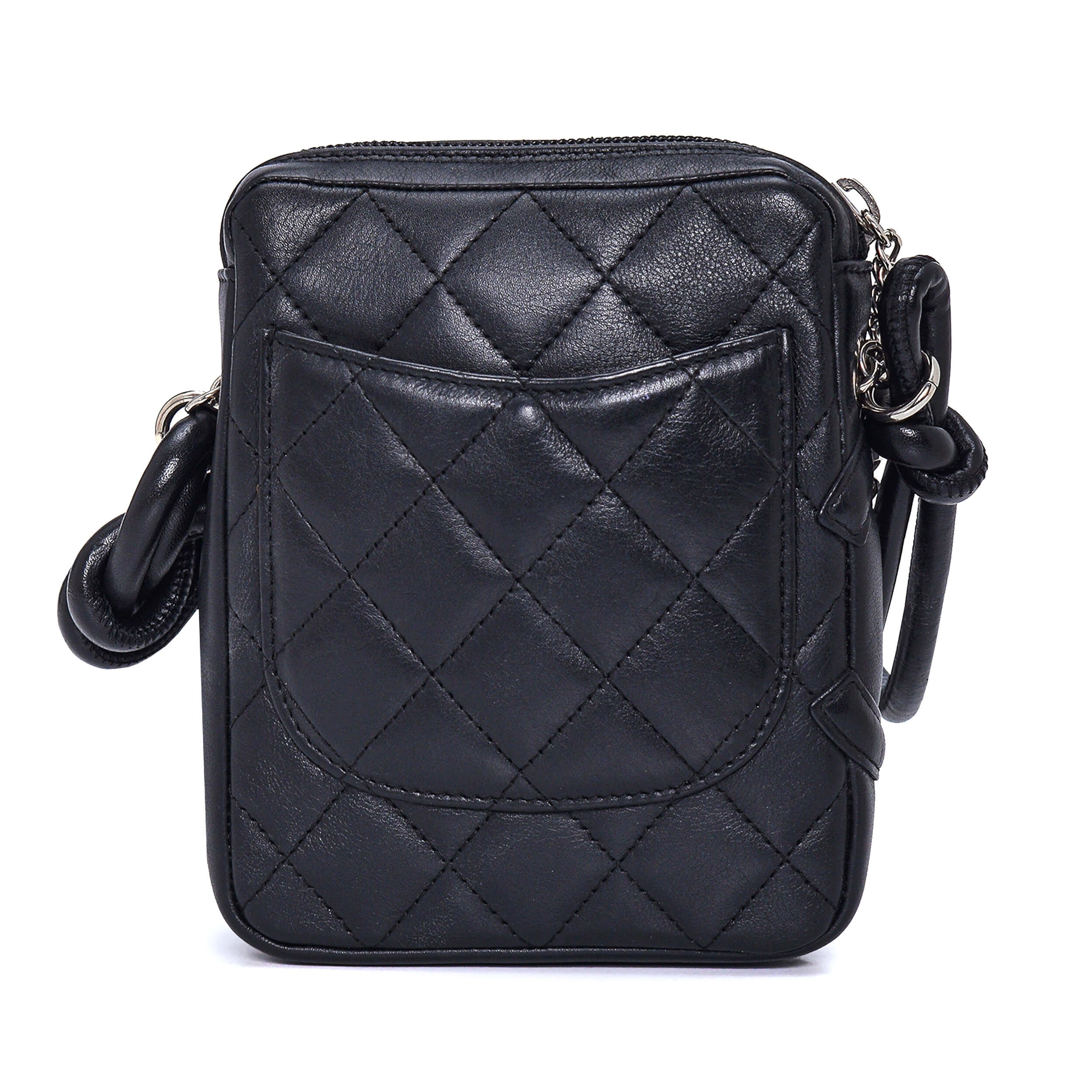 Chanel - Black Calfskin Quilted Leather Cambon Small Crossbody